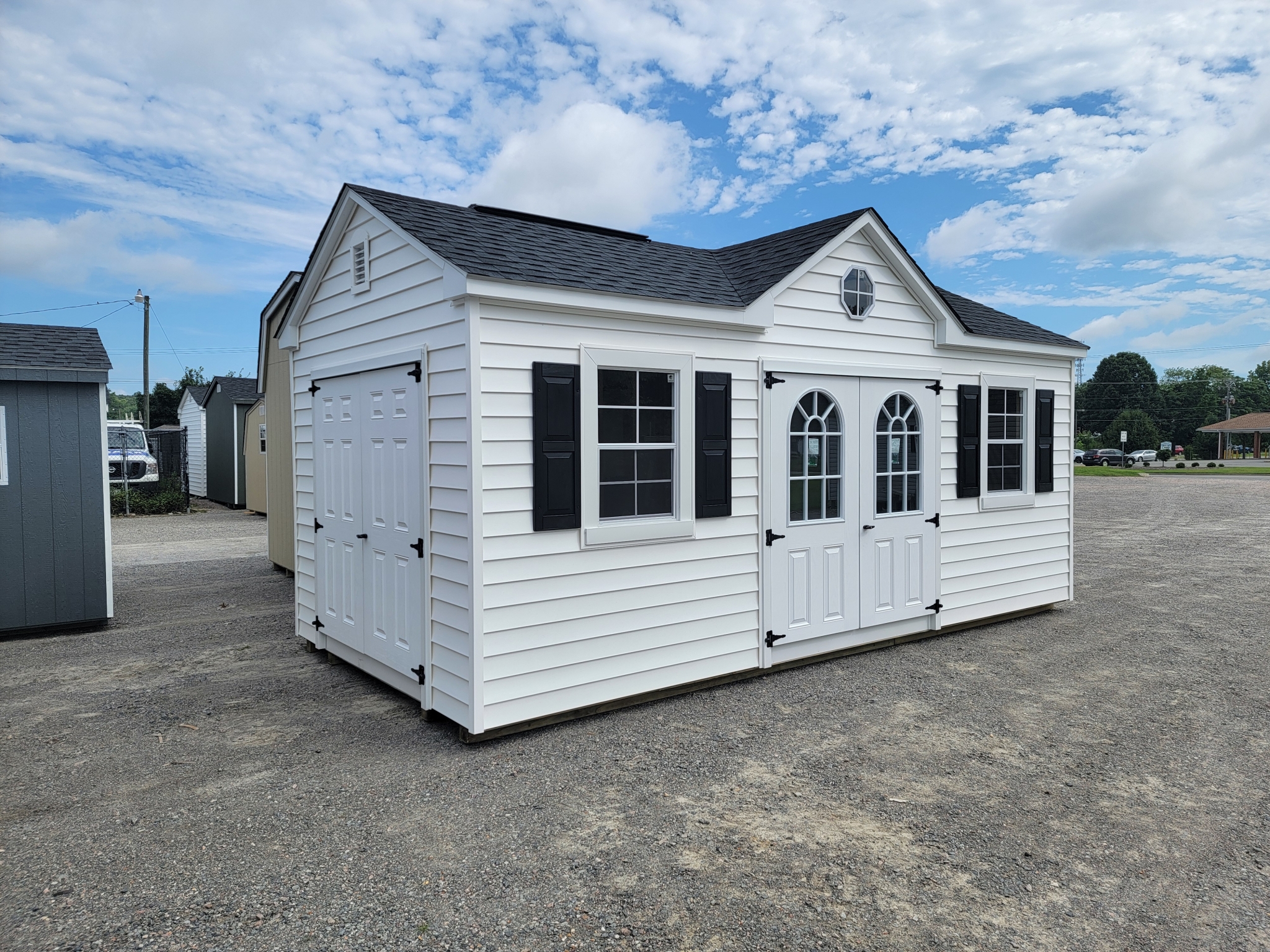 Vinyl She Shed 10 x 20 Chalet, Price $7201.00