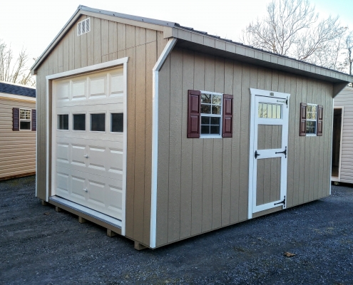 12x16 8ft sidewall Carriage House Stock#1281-W