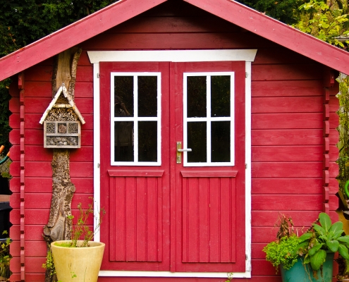 Red customized sheds