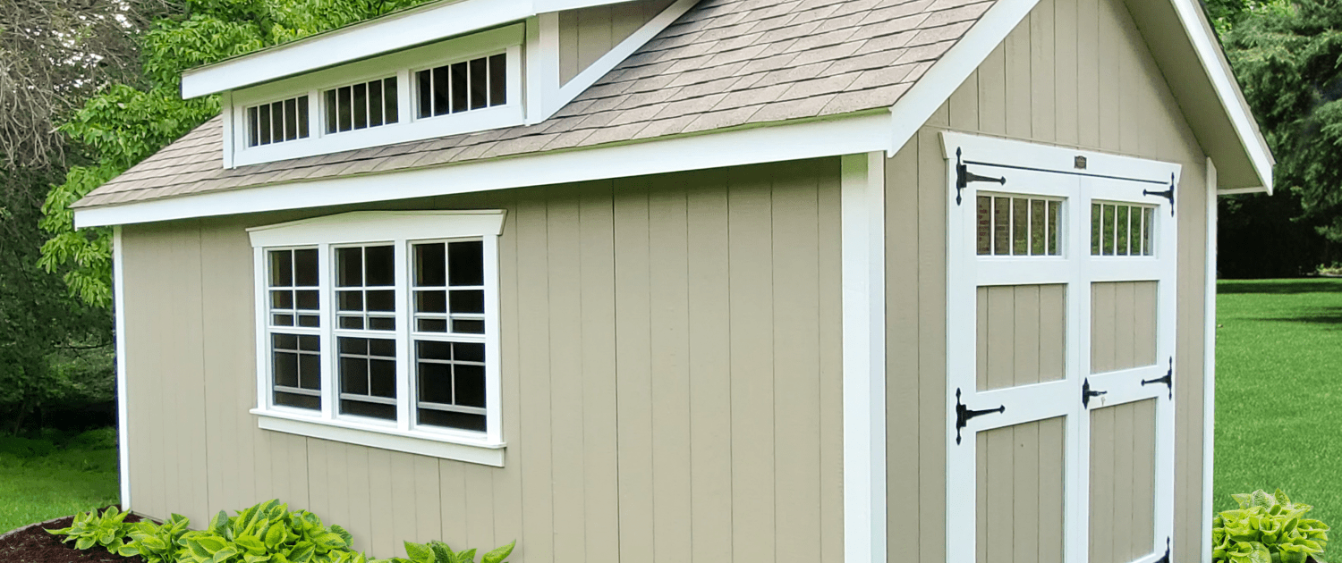 Vinyl-Williamsburg-Dormer-2 carriage style storage shed