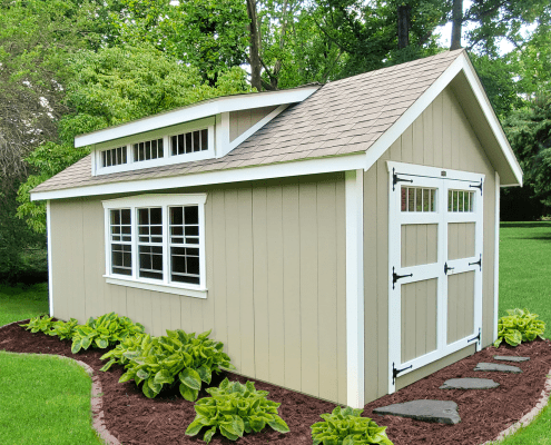 Vinyl-Williamsburg-Dormer-2 carriage style storage shed