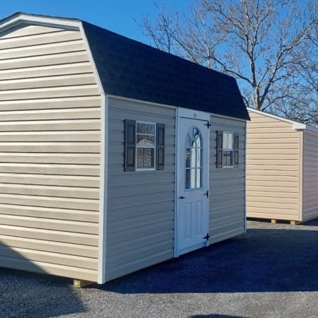8x14 Vinyl Barn with 7ft sidewalls and Loft Inside Ready for Delivery