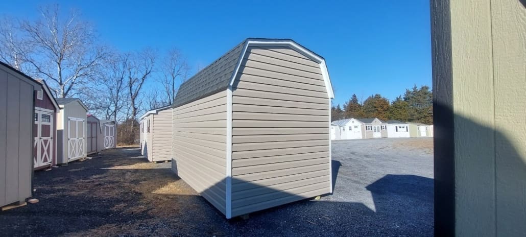 8x14 Vinyl Barn with 7ft sidewalls and Loft Inside Ready for Delivery