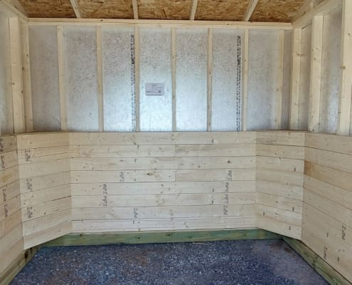 10x10 8ft sidewall Run In Shed Stock#2027-W