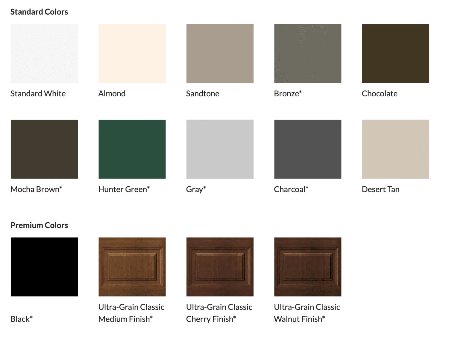 Garage Door Colors