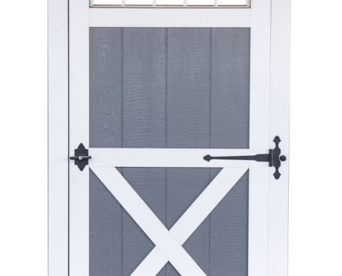 Transom Wood Single Door With X-Brace
