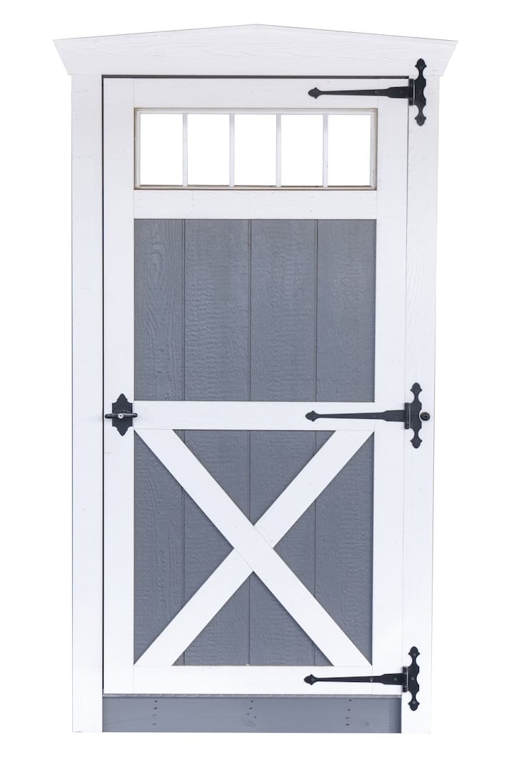 Transom Wood Single Door With X-Brace