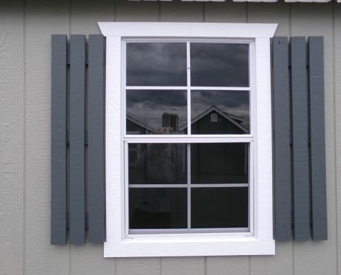 standard wood shutters and 3 Straight window trim