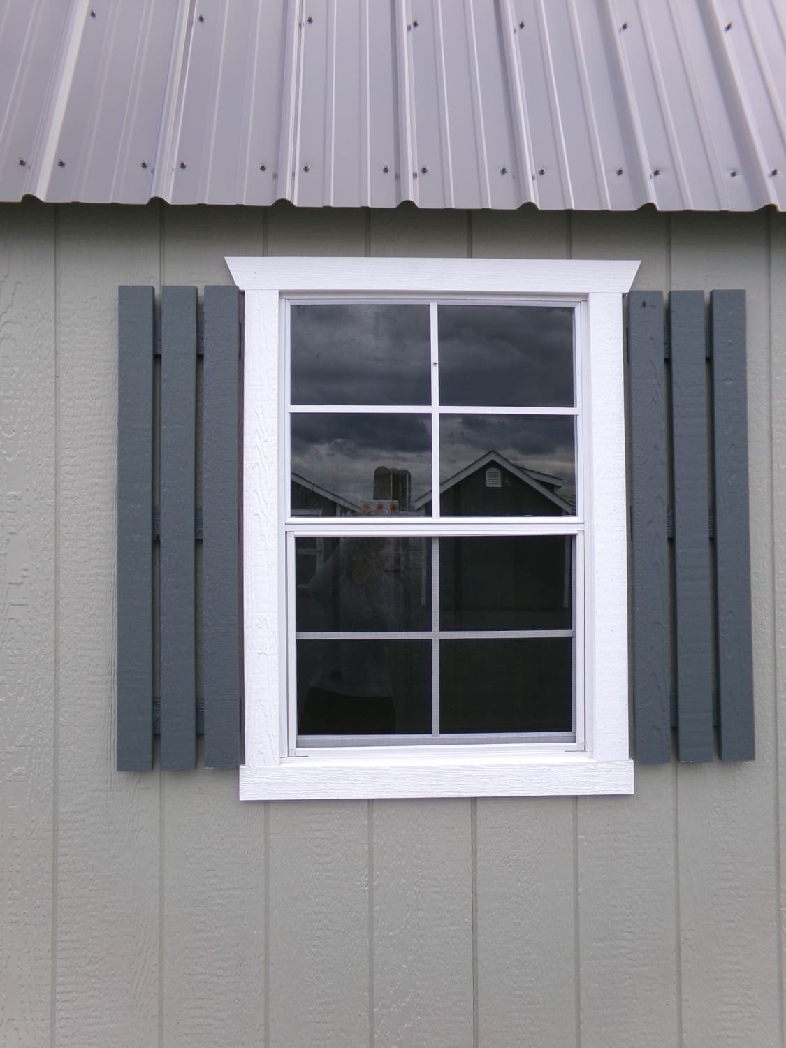 standard wood shutters and 3 Straight window trim