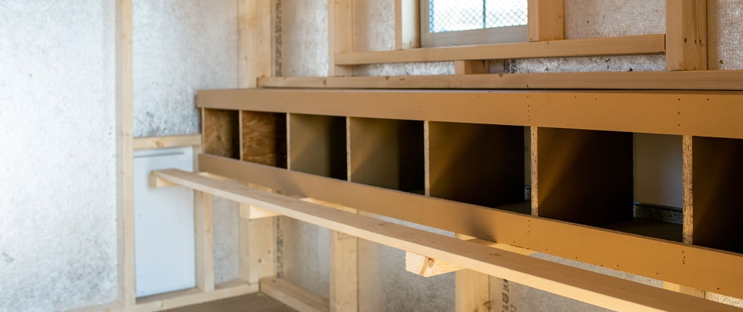 interior of a chicken coop