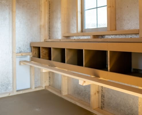 interior of a chicken coop