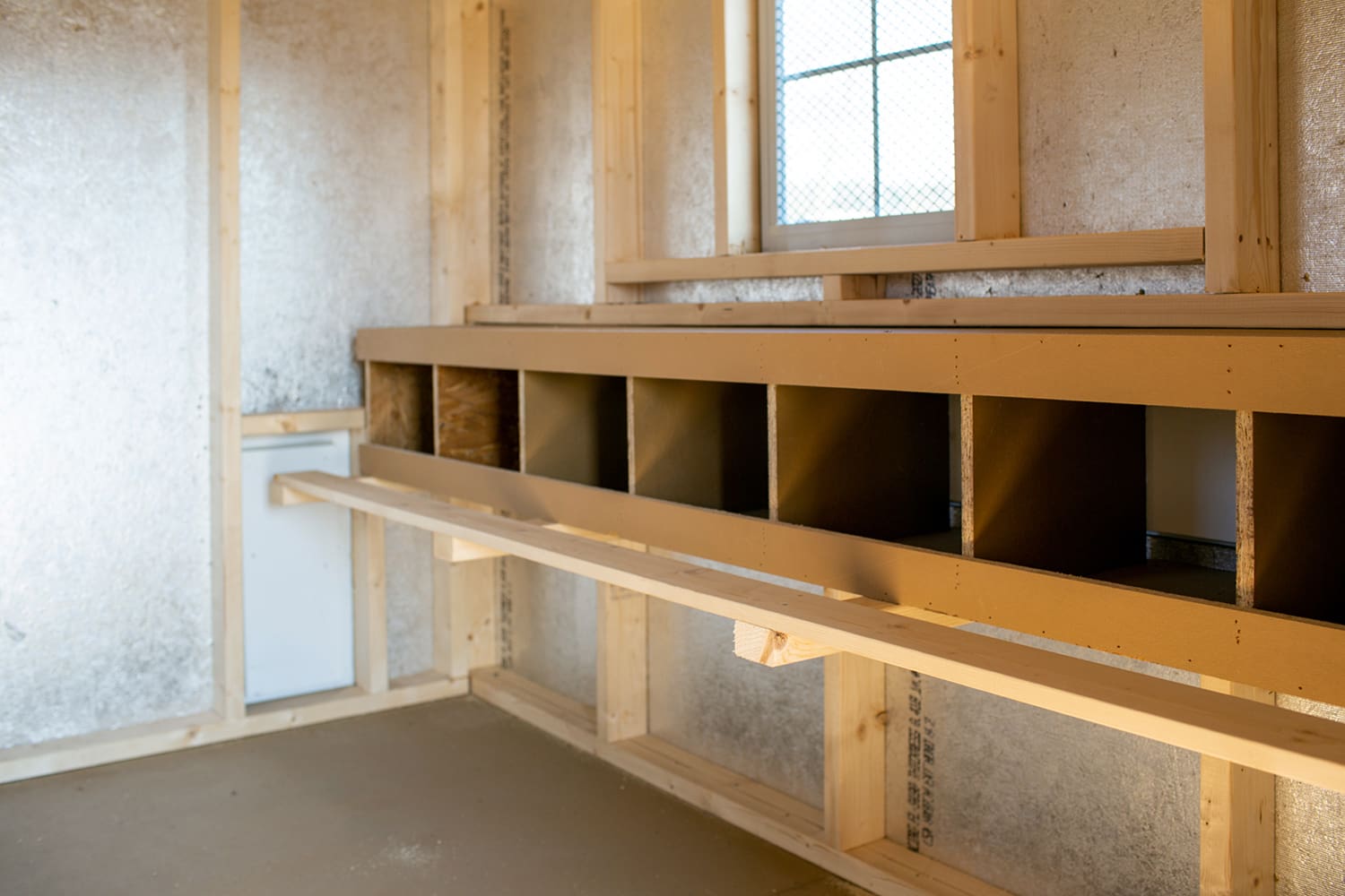 interior of a chicken coop